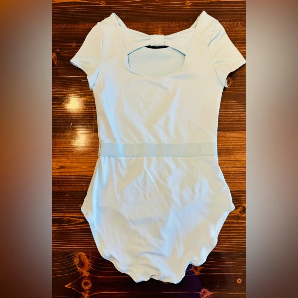 Justice Aqua Blue Girls‎ Leotard Dance/Gym Bodysuit Size 7/8
